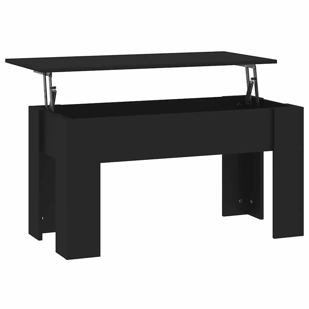 Lift Top Coffee Table Black Modern Engineered Wood 101 x 49 x 52 cm