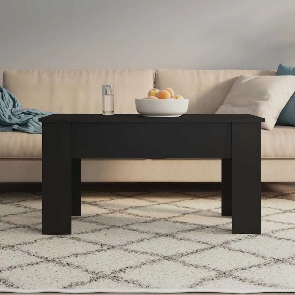 Lift Top Coffee Table Black Modern Engineered Wood 101 x 49 x 52 cm