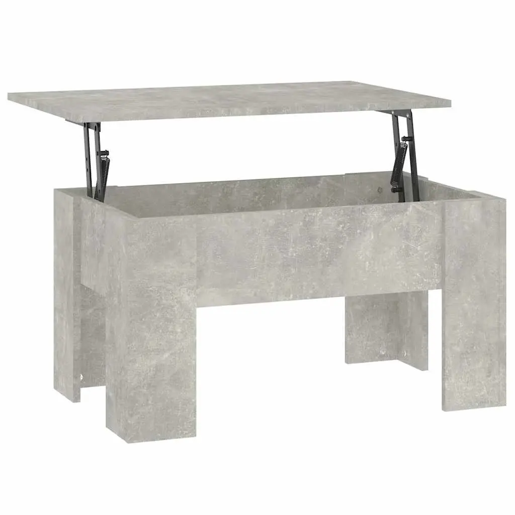 Coffee Table Lift Top Storage Engineered Wood Grey Modern 79 x 49 x 41 cm