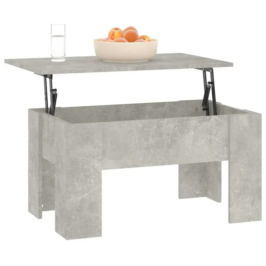 Coffee Table Lift Top Storage Engineered Wood Grey Modern 79 x 49 x 41 cm