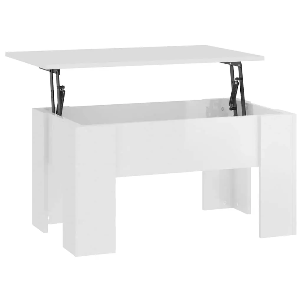Coffee Table Lift Top High Gloss White 79L x 49W x 41H cm