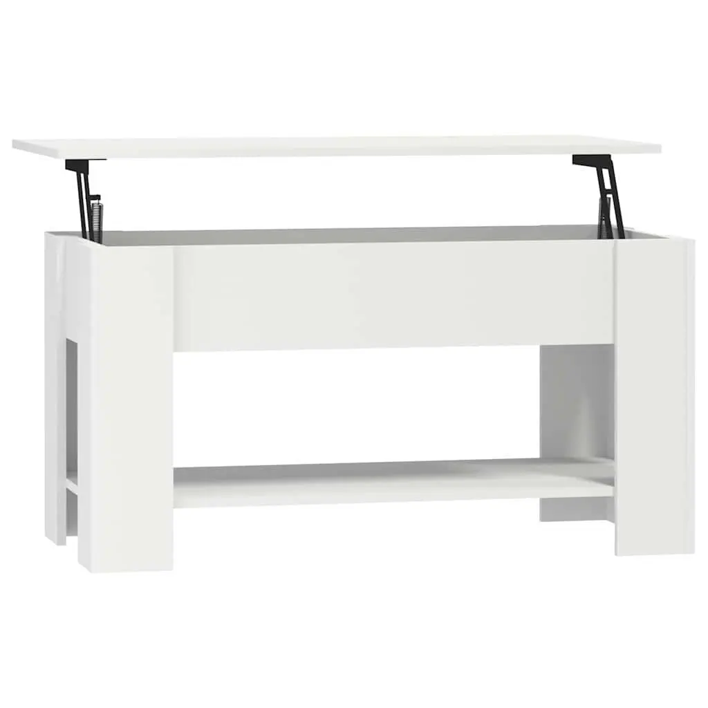 White Coffee Table with Lift-Top Functionality
