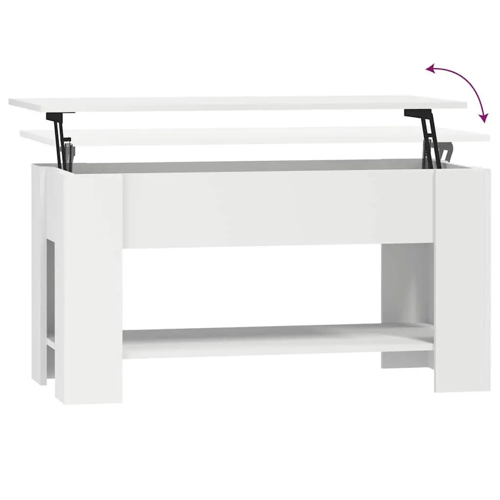White Coffee Table with Lift-Top Functionality