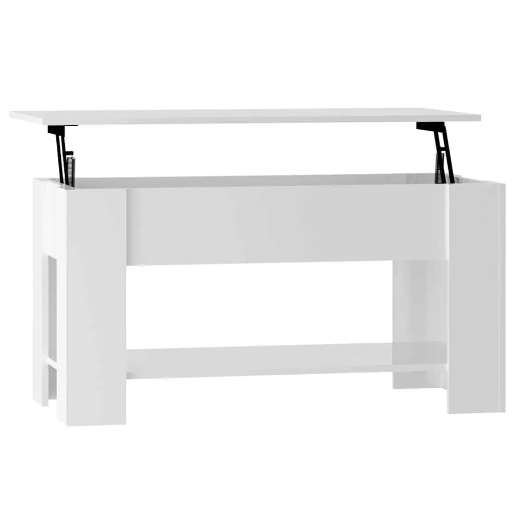 Coffee Table Lift-Top White High Gloss Modern Living Room Furniture Storage