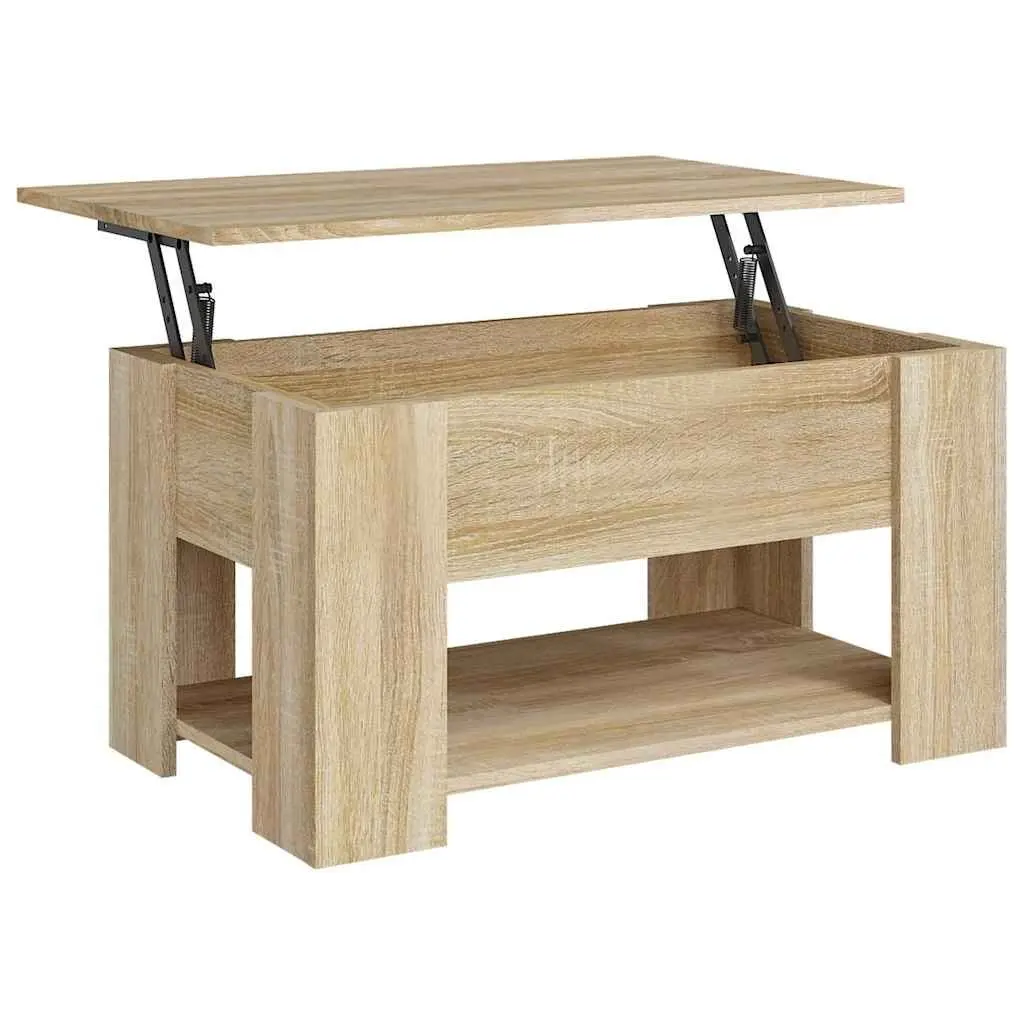 Coffee Table Lift Top Storage Brown Engineered Wood Living Room Furniture