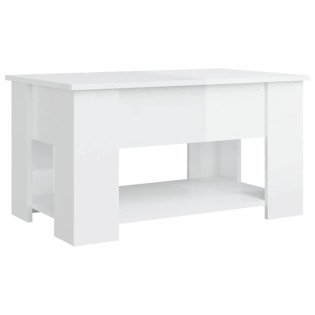 Coffee Table White Lift Top Engineered Wood Storage Living Room Furniture