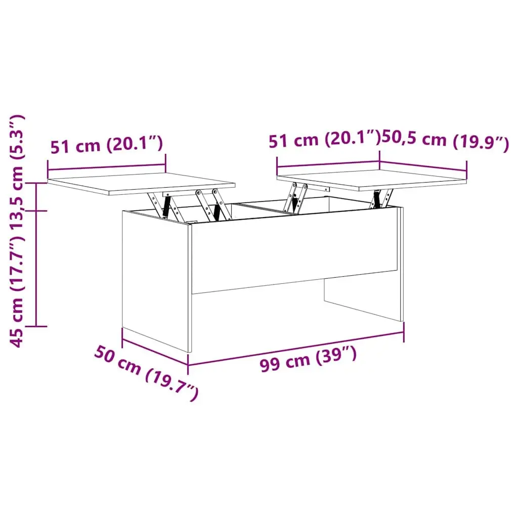 Black Coffee Table with Lift Top