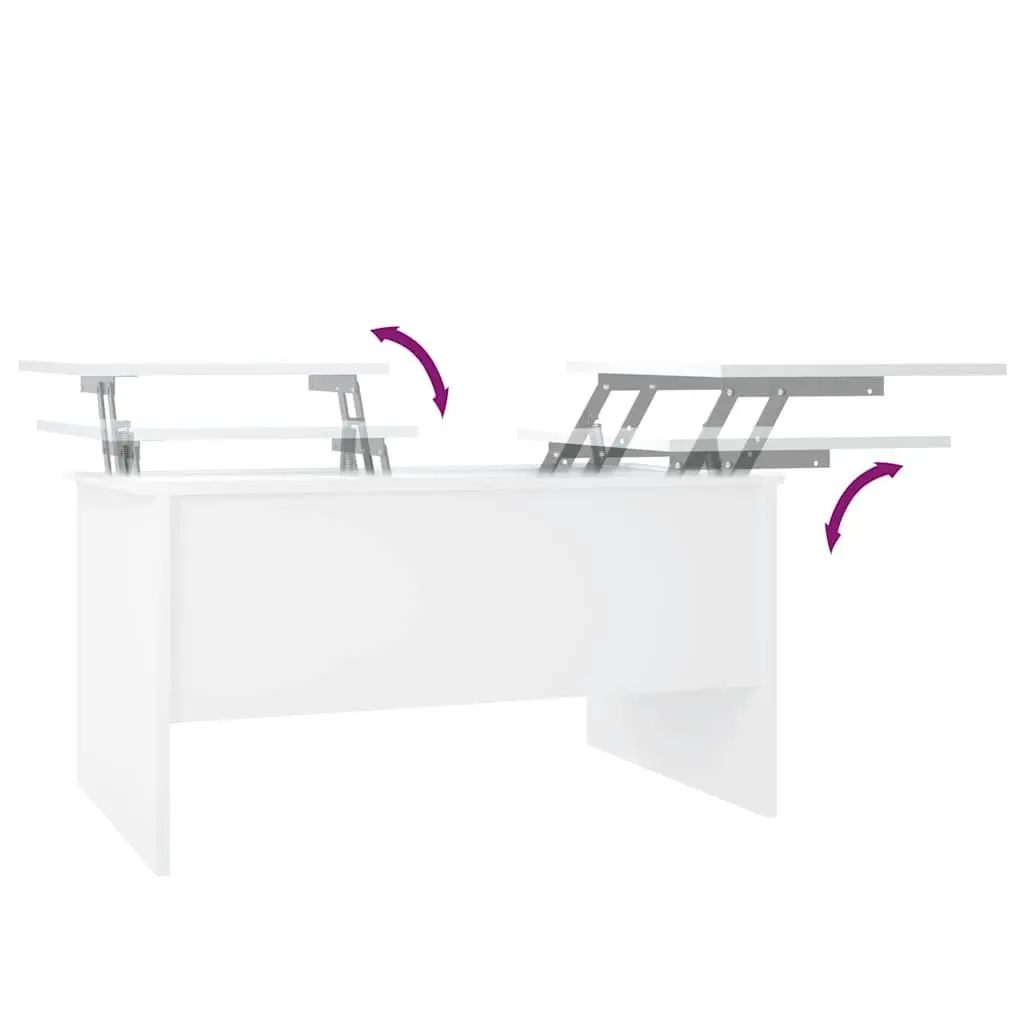 Coffee Table Lift Top Storage White Modern 80 x 50 x 42.5 cm