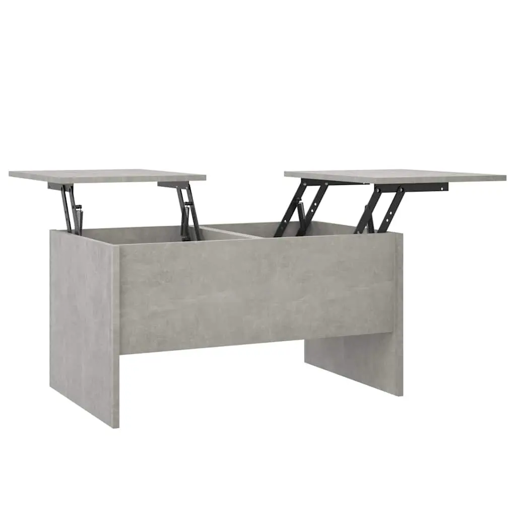 Coffee Table Grey Engineered Wood Hidden Storage Compartments Adjustable