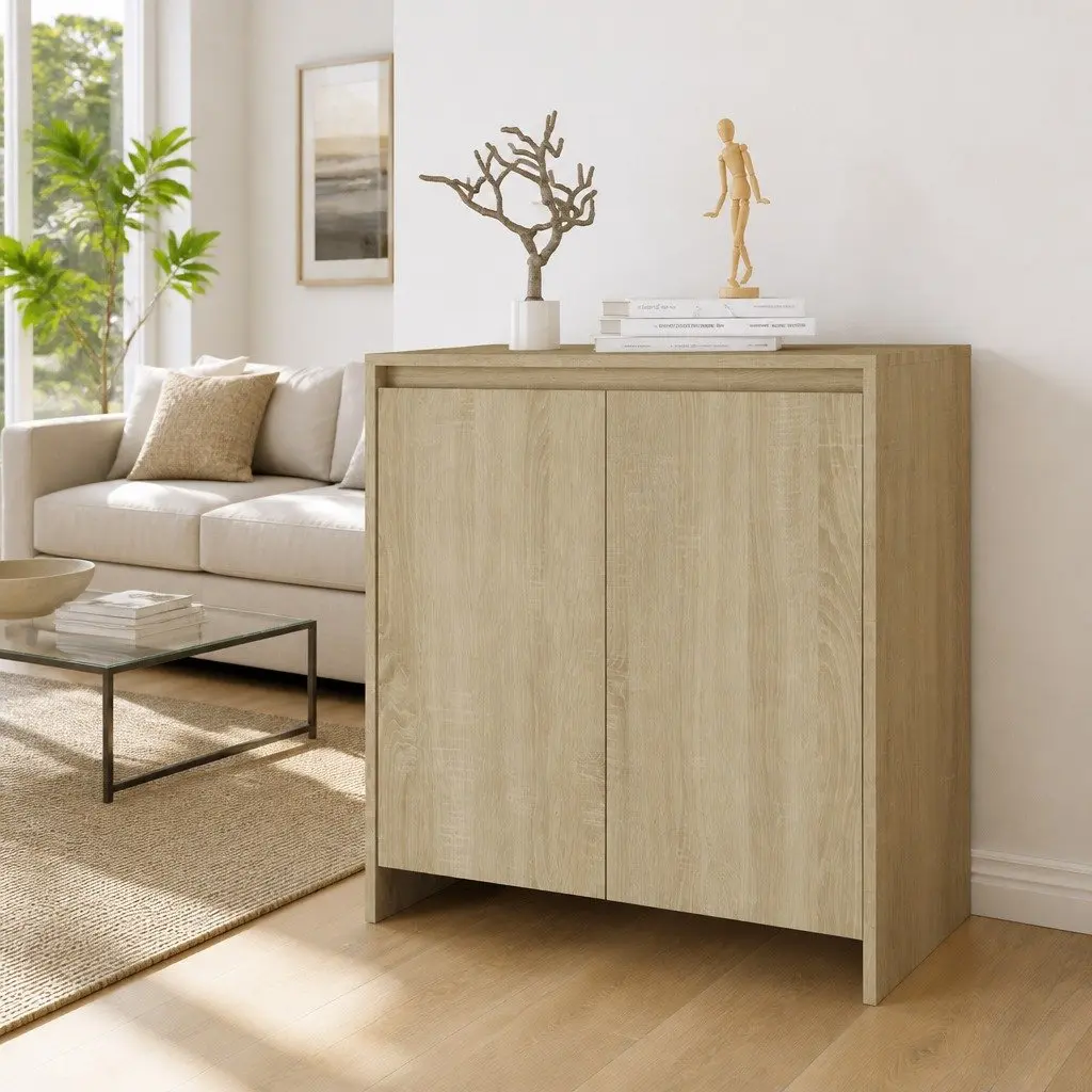 Beige Sideboard Cabinet with Storage Space