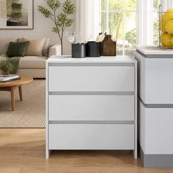 Sideboard White Storage Cabinet 3 Drawers Living Room Hallway Buffet Furniture