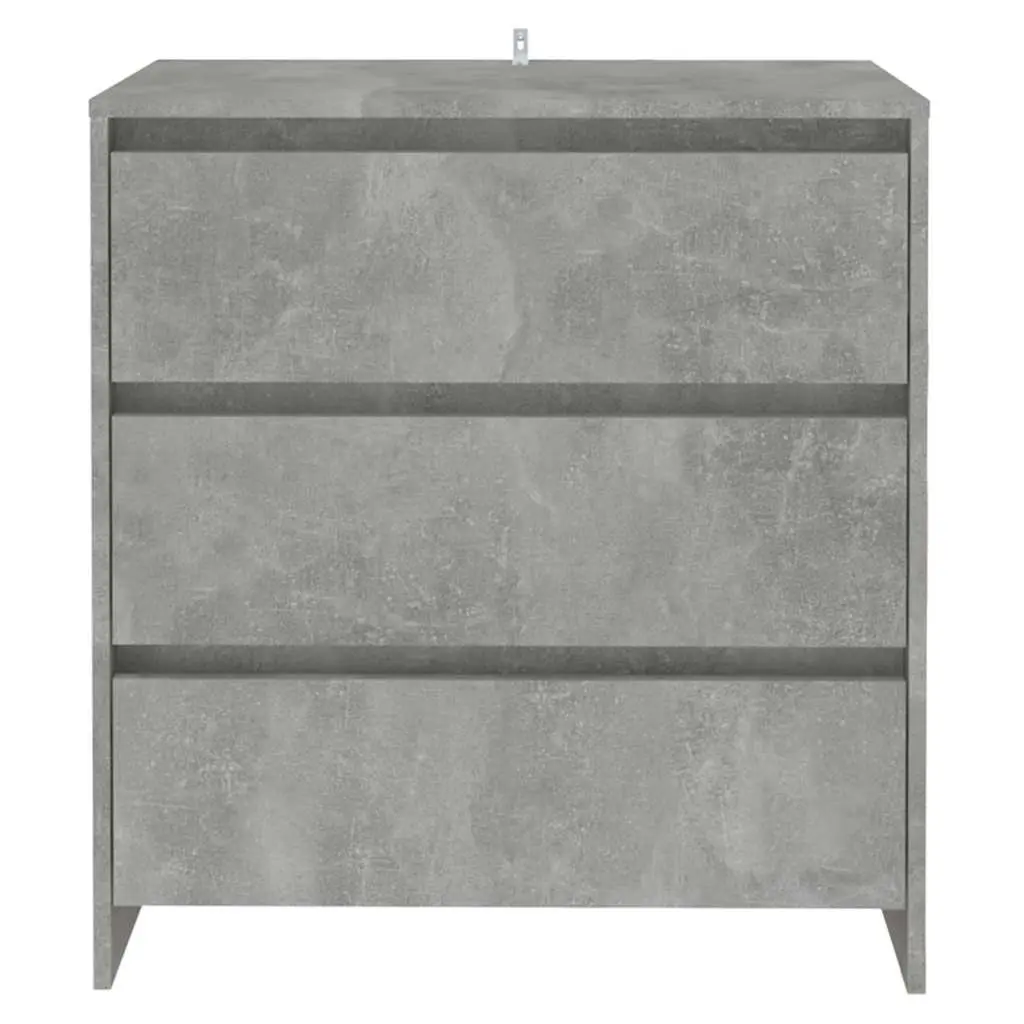 Sideboard Grey Engineered Wood 70x41x75cm with 3 Drawers