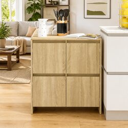 Friendly Brown Sideboard with 4-Door Storage