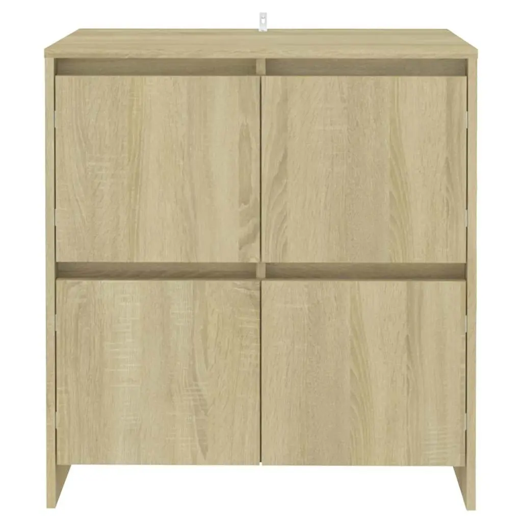 Sideboard Minimalist 4 Door Brown Engineered Wood Storage Cabinet