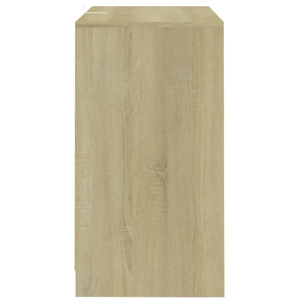 Sideboard Minimalist 4 Door Brown Engineered Wood Storage Cabinet