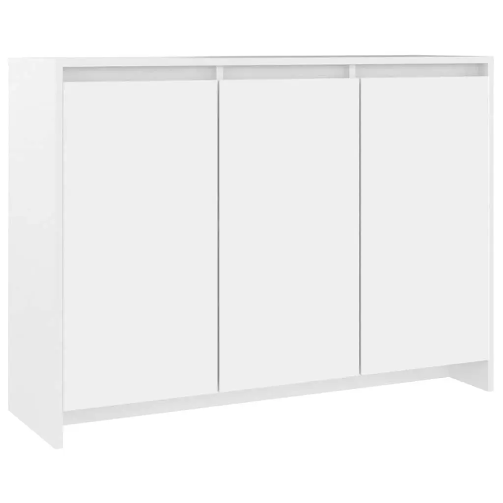 Sideboard White 3 Door Storage Cabinet Engineered Wood 102 x 33 x 75 cm