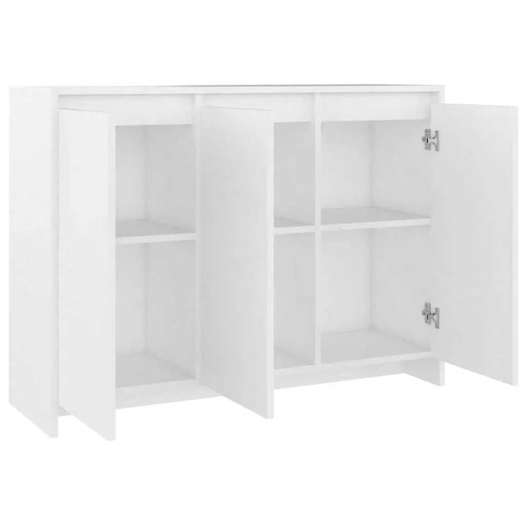 Sideboard White 3 Door Storage Cabinet Engineered Wood 102 x 33 x 75 cm