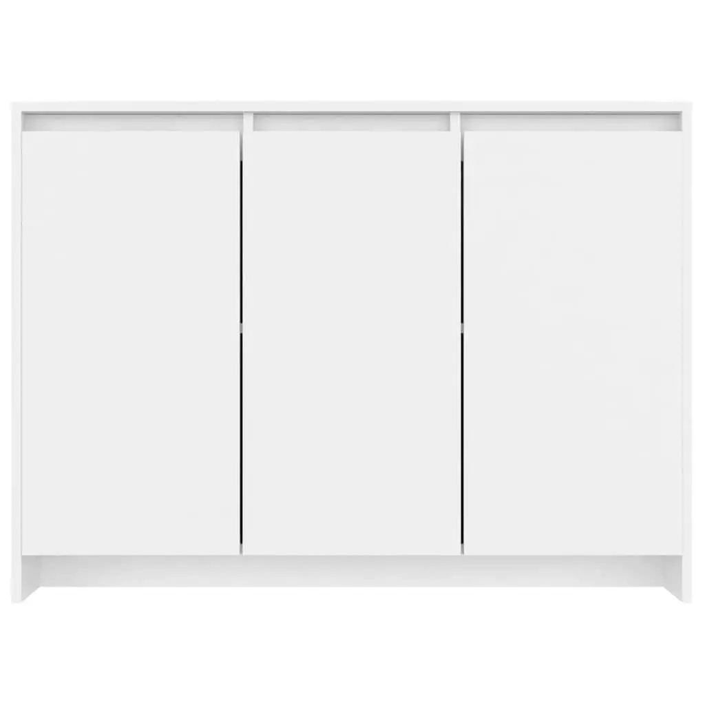 Sideboard White 3 Door Storage Cabinet Engineered Wood 102 x 33 x 75 cm