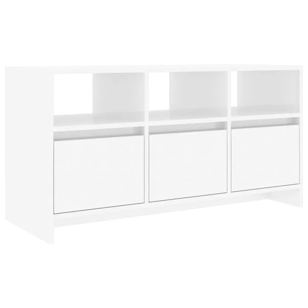 TV Cabinet White High Gloss Living Room Storage Unit Lowboard with Drawers