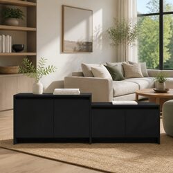 Friendly TV Cabinet in Black with Storage Options