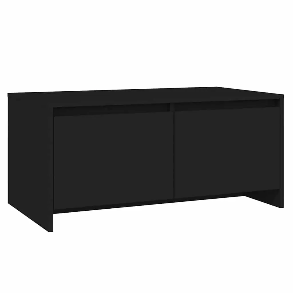 Coffee Table Modern Black with Storage Drawers 90 x 50 x 41.5 cm