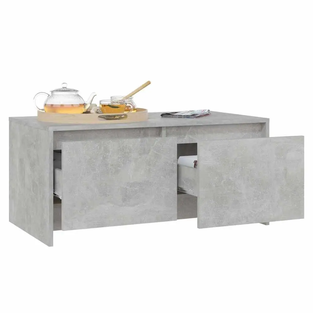 Coffee Table Grey Modern Design Storage Drawers Living Room Accent Furniture