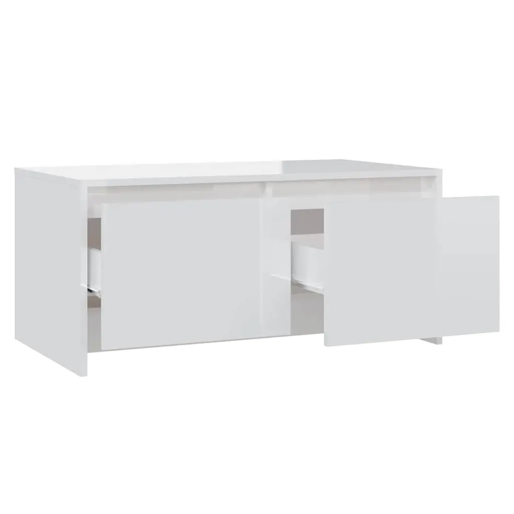 White Coffee Table with Drawers
