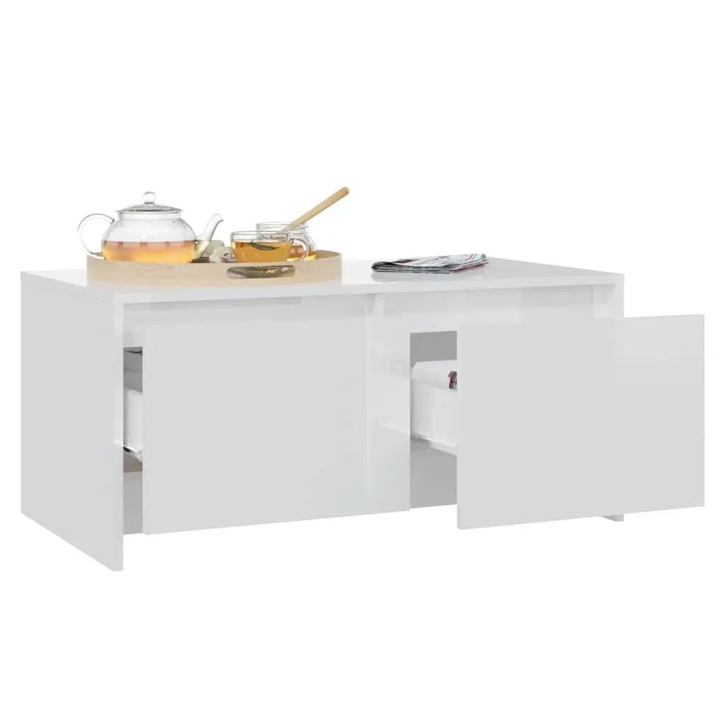 White Coffee Table with Drawers