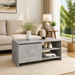 Coffee Table Modern Design Storage Compartment Door Shelf Living Room Furniture