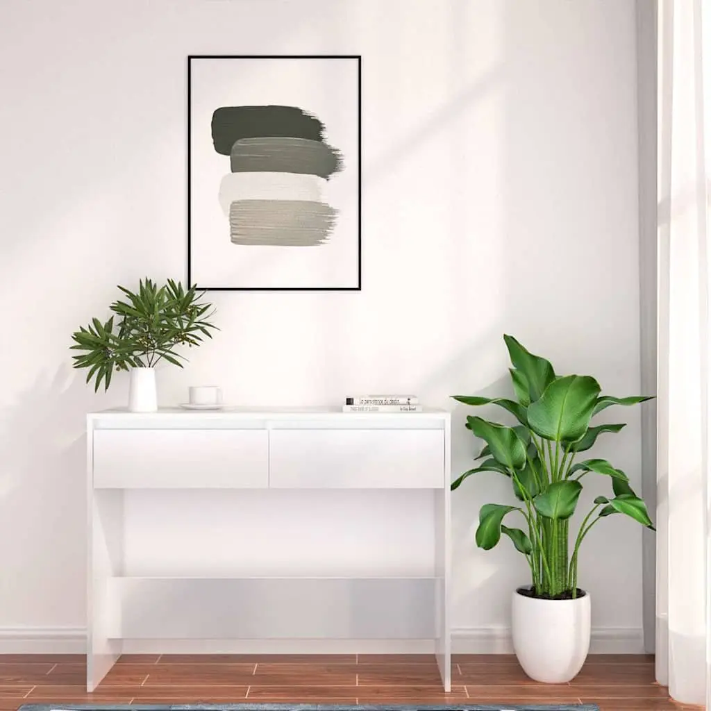 Console Table White Hallway Entrance Accent Side Storage Display Furniture
