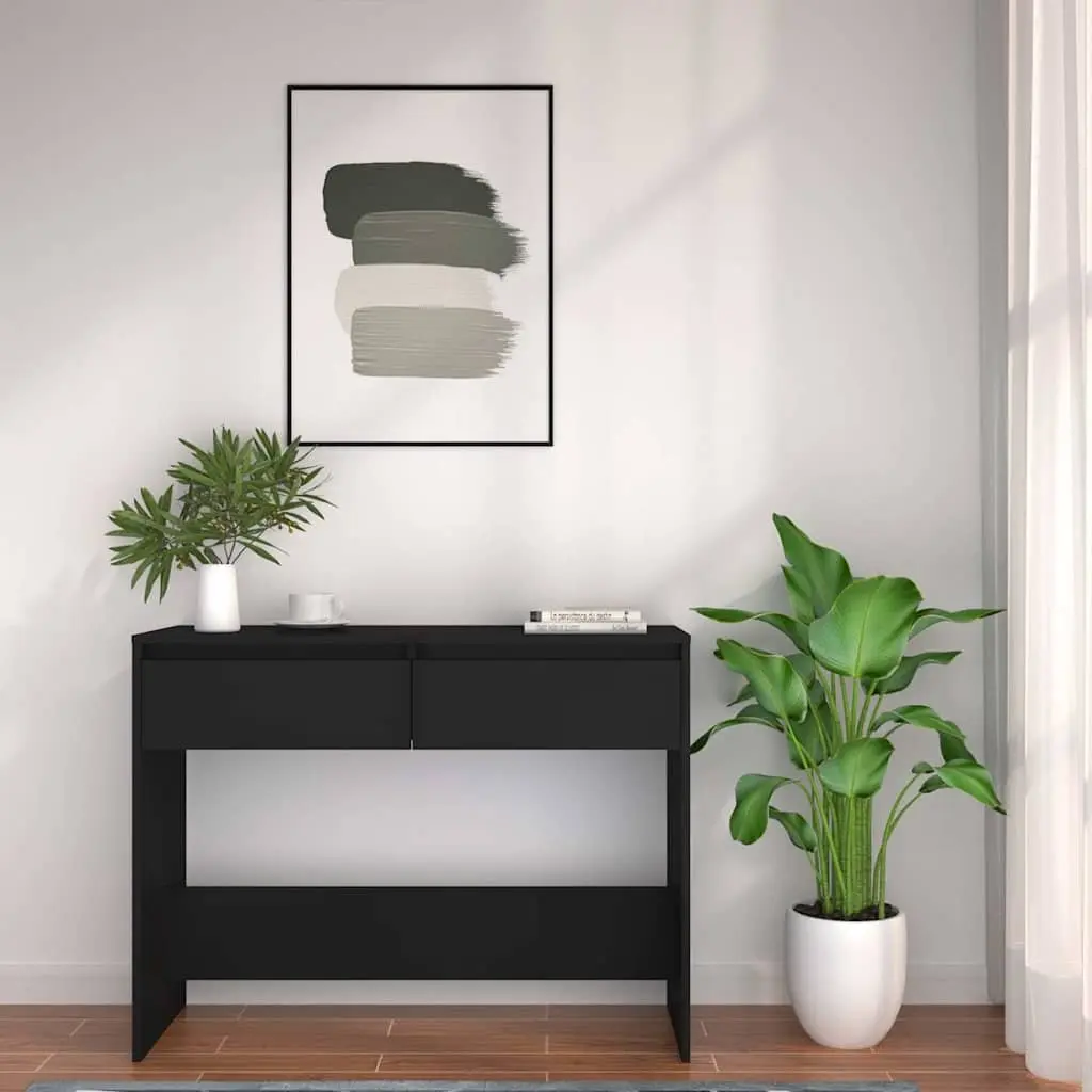 Console Table Black Compact Size for Hallway Entrance Furniture