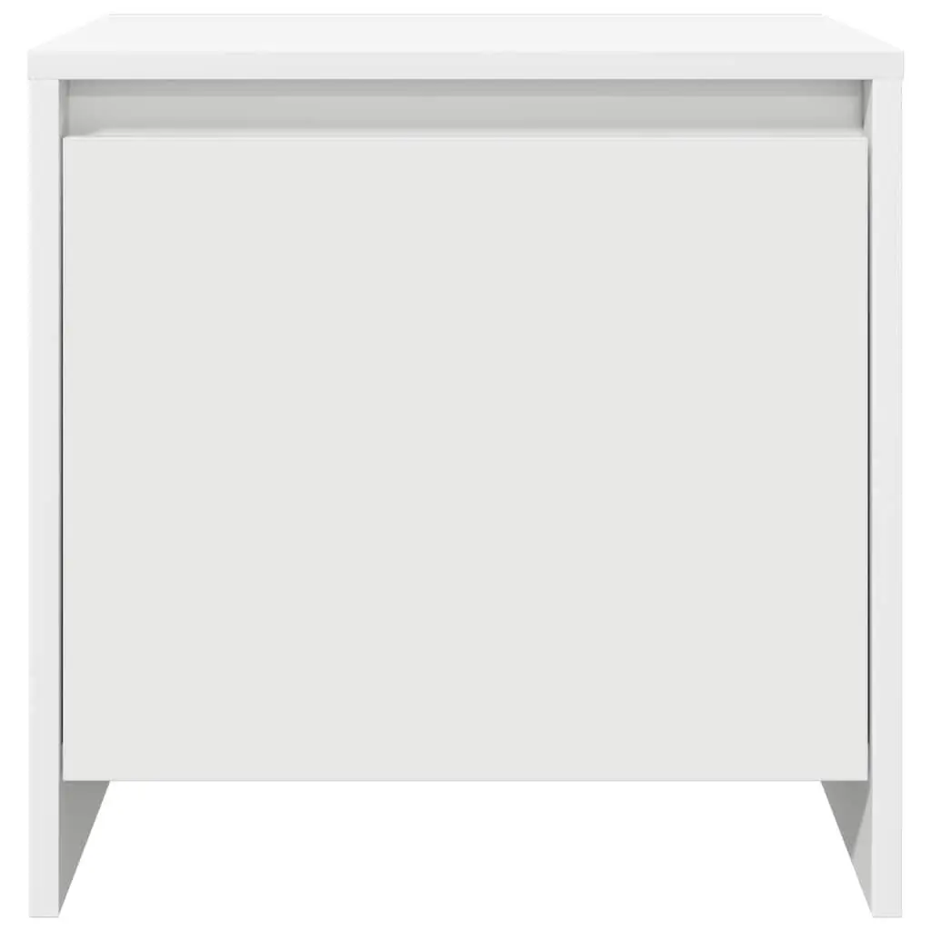 White Nightstand Set 2 Piece Bedside Cabinets Storage Engineered Wood 45x34x44.5cm