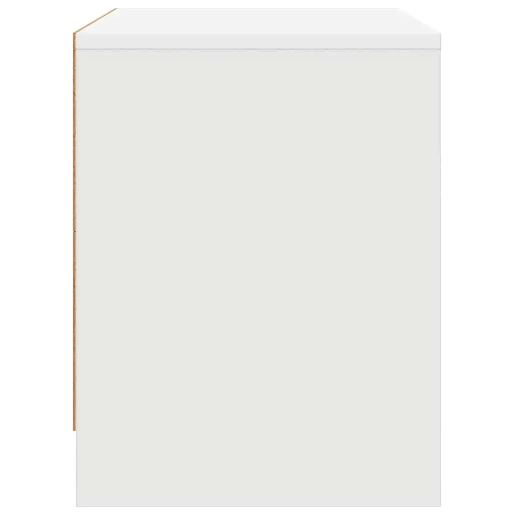 White Nightstand Set 2 Piece Bedside Cabinets Storage Engineered Wood 45x34x44.5cm