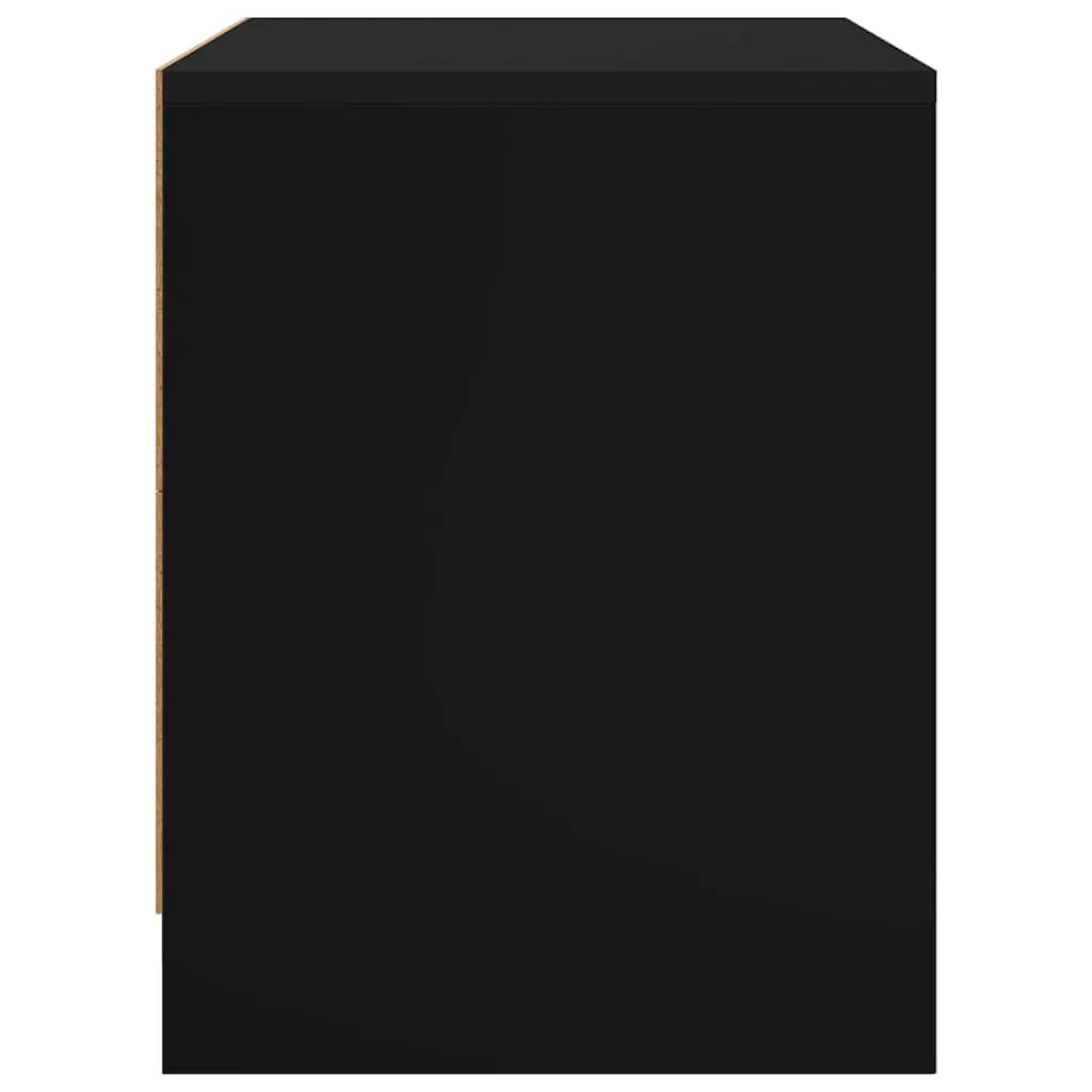 Black Bedside Cabinet Single Door Storage 45x34x44.5 cm