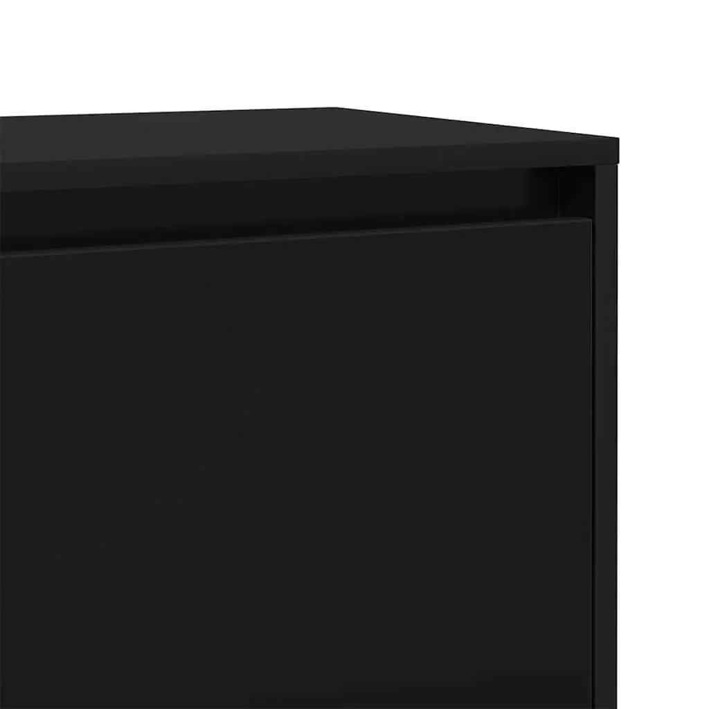 Black Bedside Cabinet Single Door Storage 45x34x44.5 cm