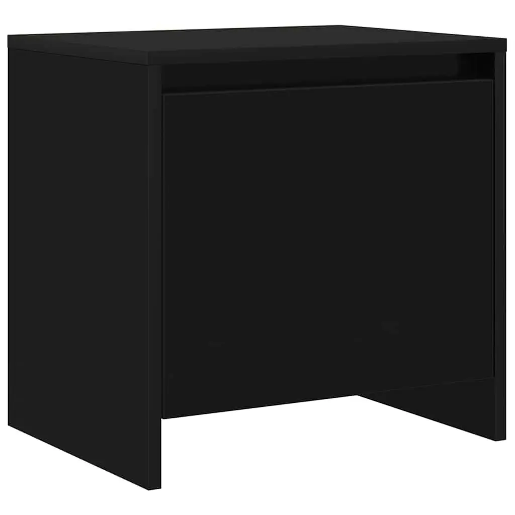 Bedside Cabinet Set 2 pcs Black Nightstand Storage Engineered Wood 45x34x44.5cm