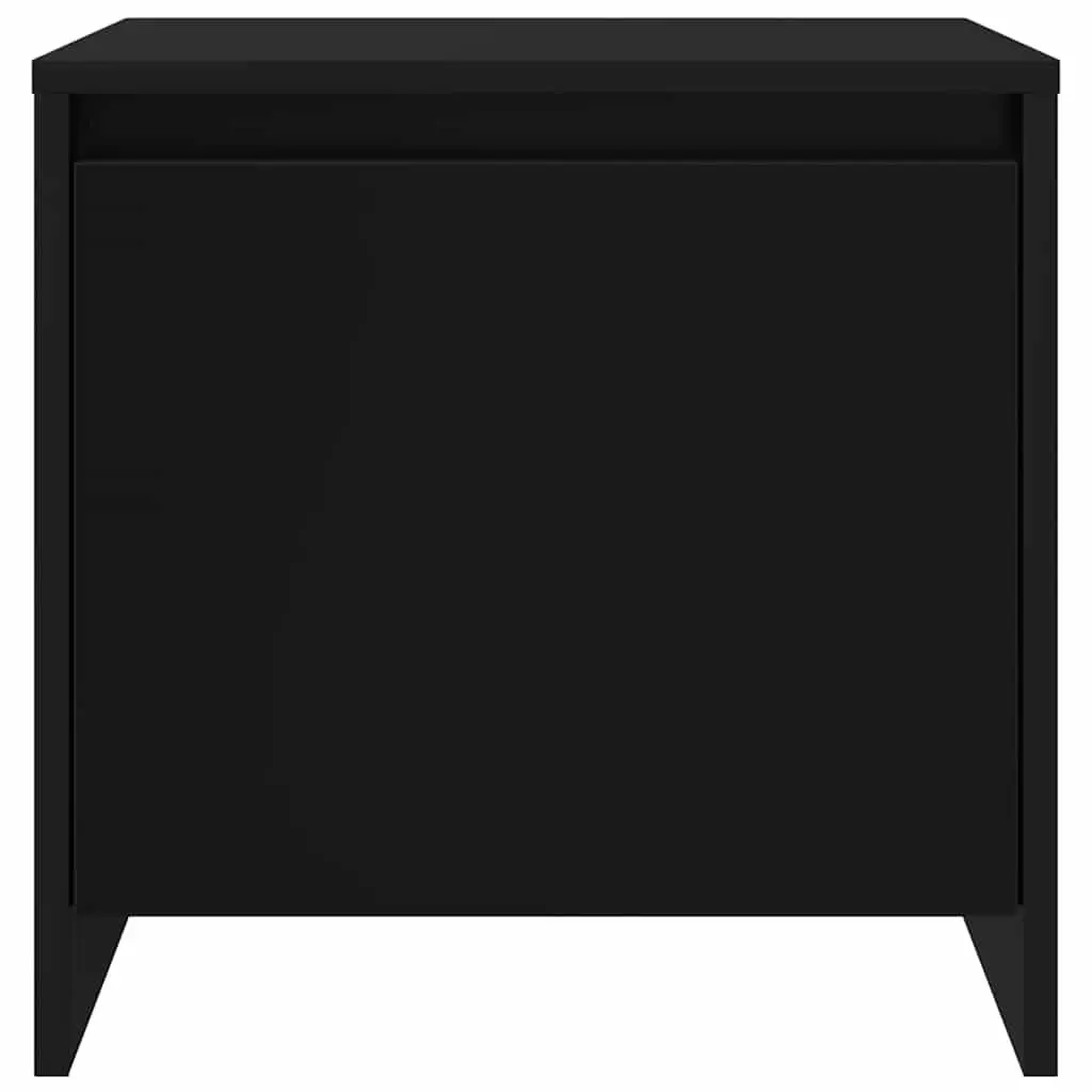 Bedside Cabinet Set 2 pcs Black Nightstand Storage Engineered Wood 45x34x44.5cm