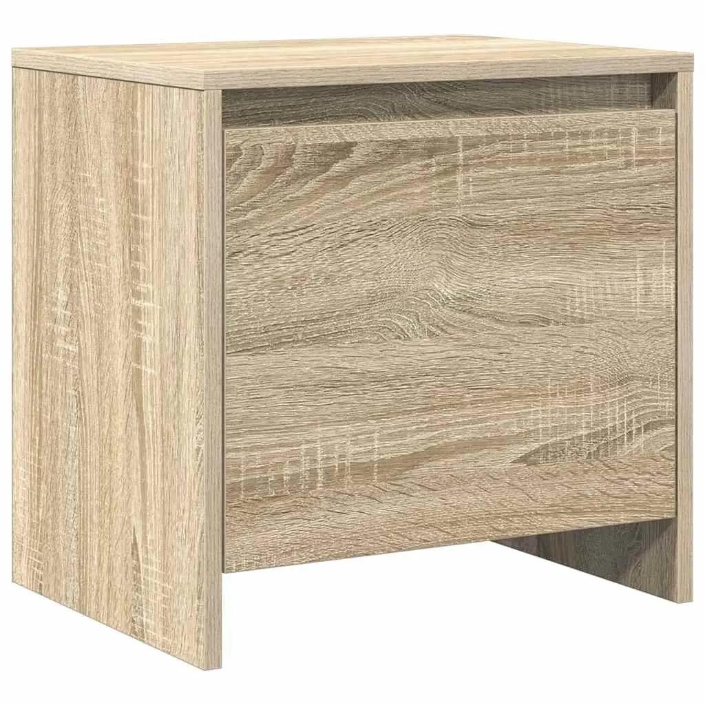 Bedside Cabinet Nightstand Storage Engineered Wood with Door 45x34x44.5cm Beige