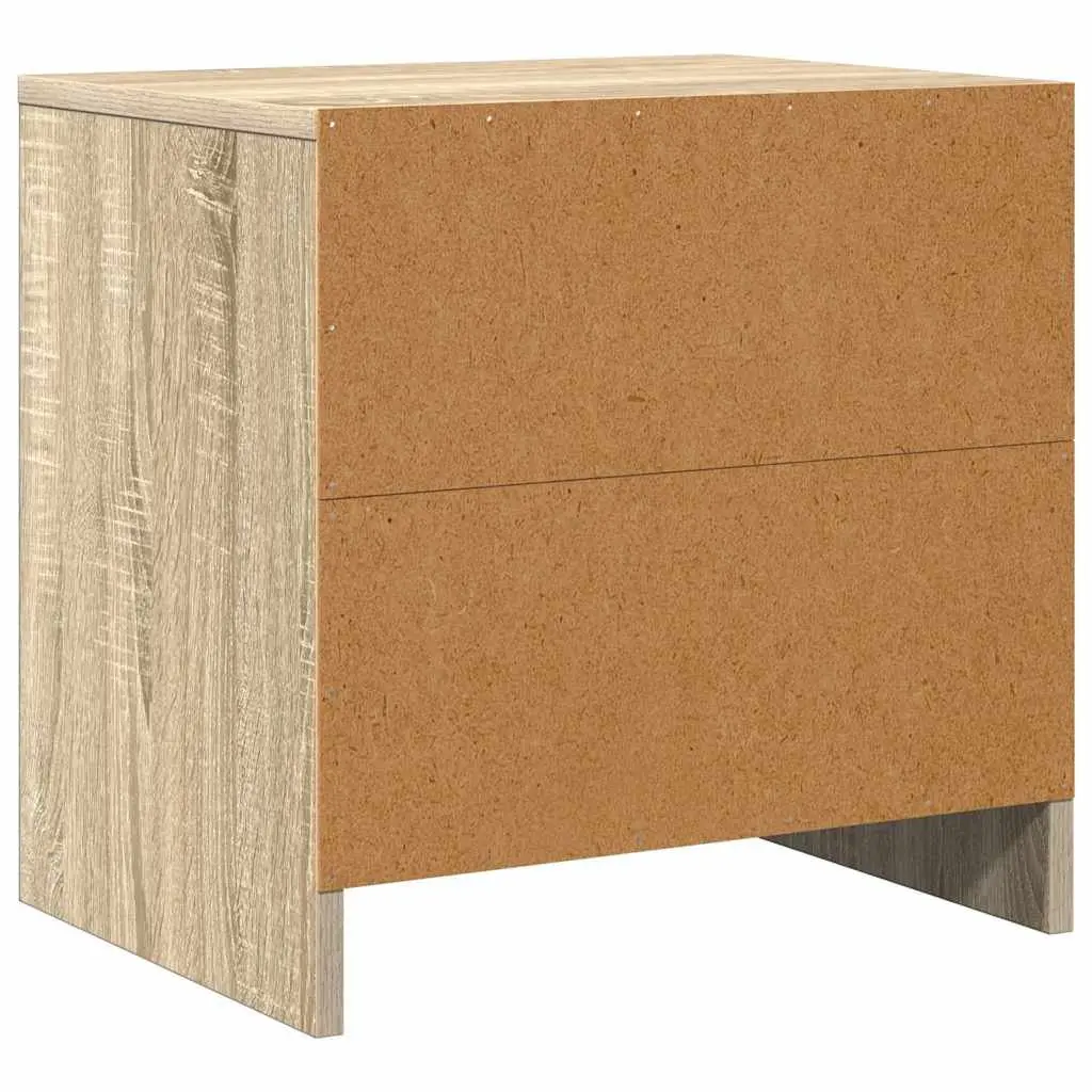Bedside Cabinet Nightstand Storage Engineered Wood with Door 45x34x44.5cm Beige
