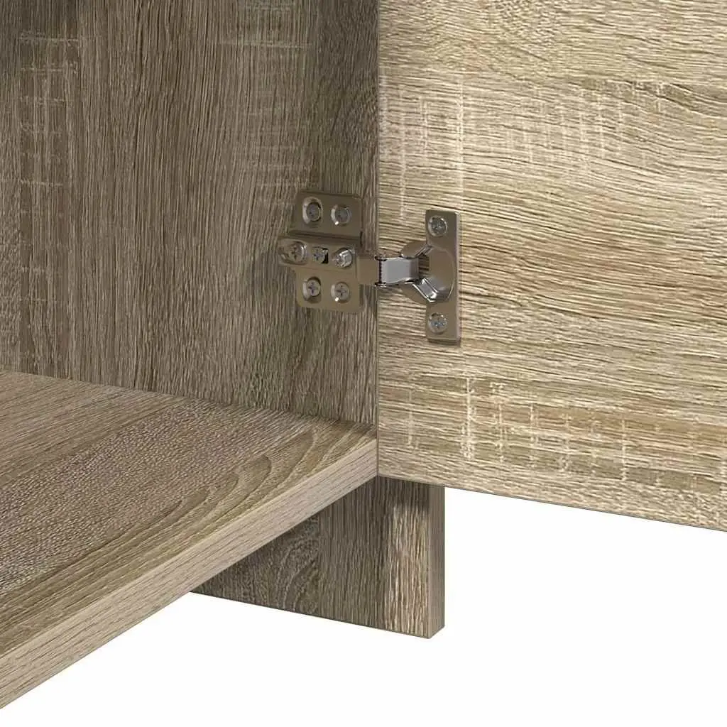 Bedside Cabinet Nightstand Storage Engineered Wood with Door 45x34x44.5cm Beige