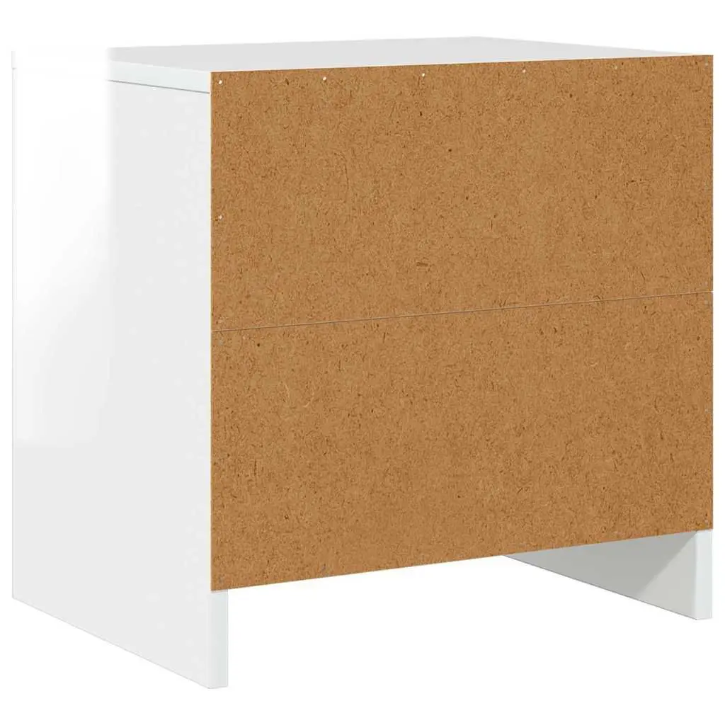 Bedside Cabinet White High Gloss 45x34x44.5 cm Engineered Wood Nightstand 2 Piece