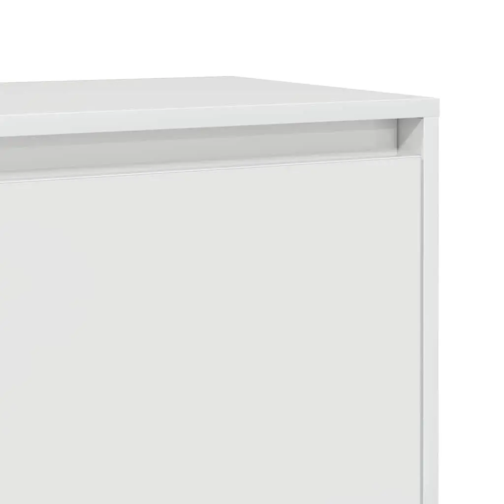 Bedside Cabinet White High Gloss 45x34x44.5 cm Engineered Wood Nightstand 2 Piece