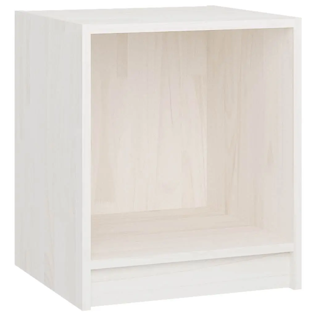 Bedside Cabinets White Storage 2 Piece Solid Wood Nightstand Bedroom Furniture