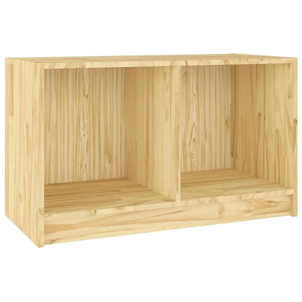 TV Cabinet Brown Solid Pinewood 70x33x42 cm Storage Unit Living Room Furniture