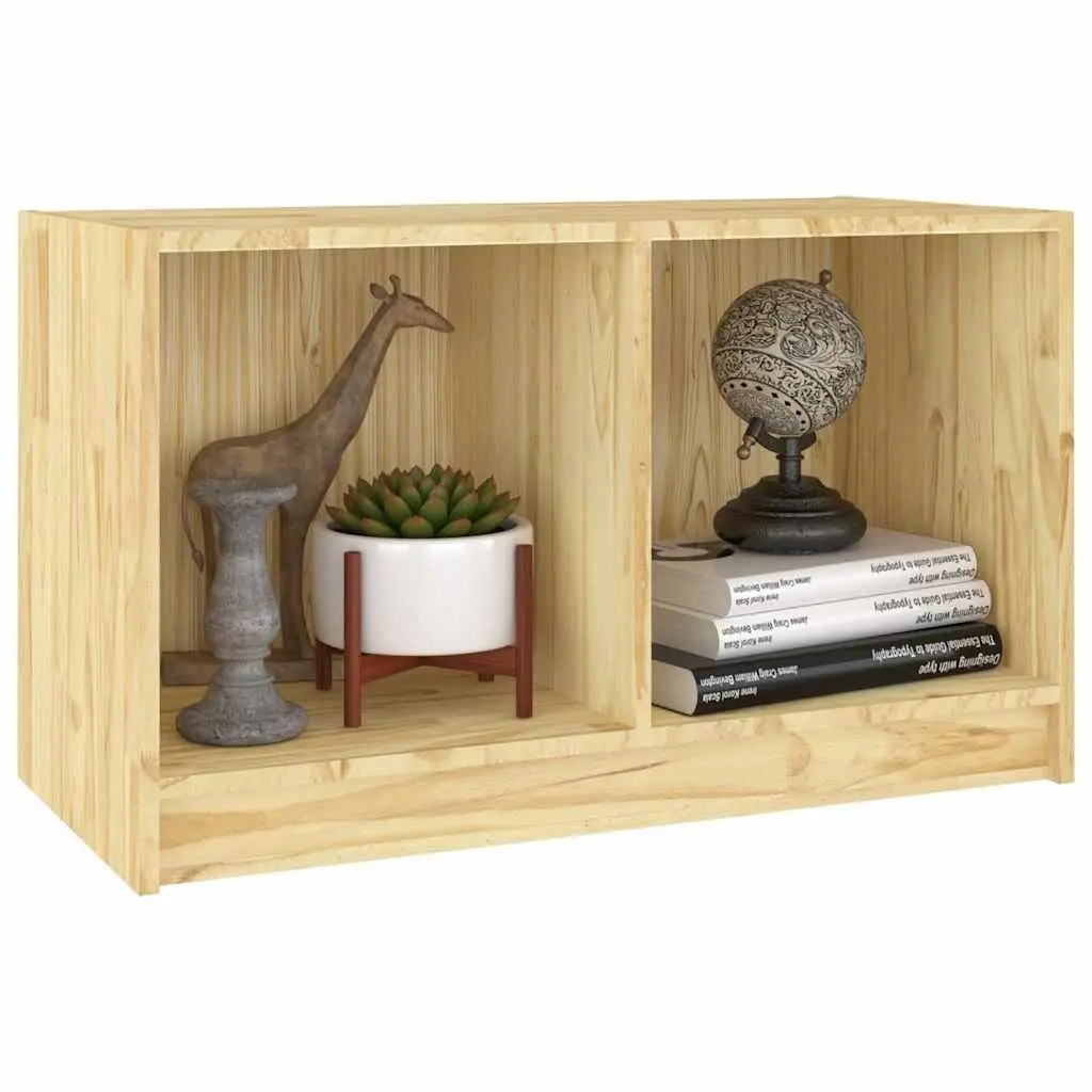 TV Cabinet Brown Solid Pinewood 70x33x42 cm Storage Unit Living Room Furniture