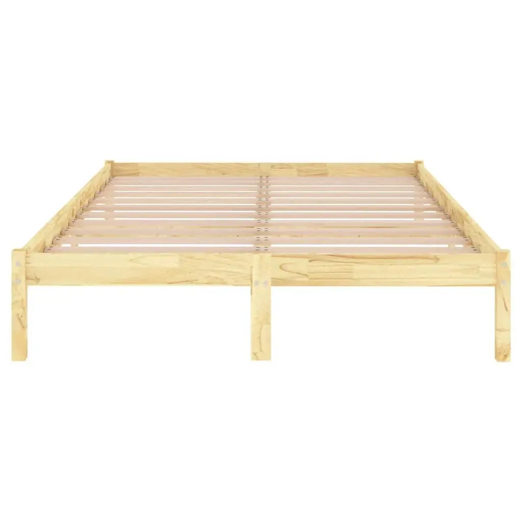 King Size Bed Frame Solid Wood Slatted Base 183x203 cm