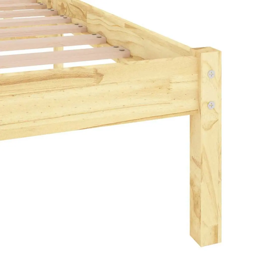 King Size Bed Frame Solid Wood Slatted Base 183x203 cm