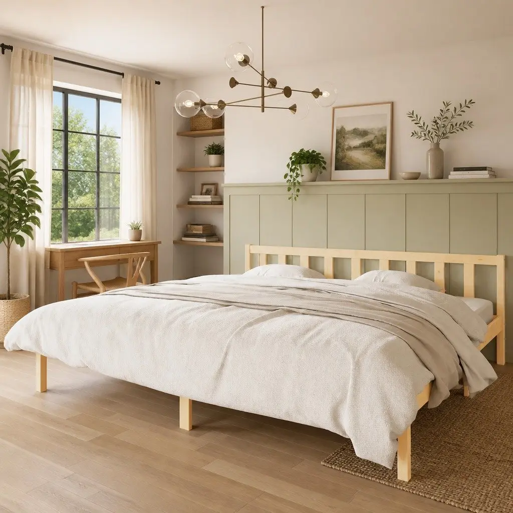 Solid Wood Bed Frame King Size Brown 183x203cm