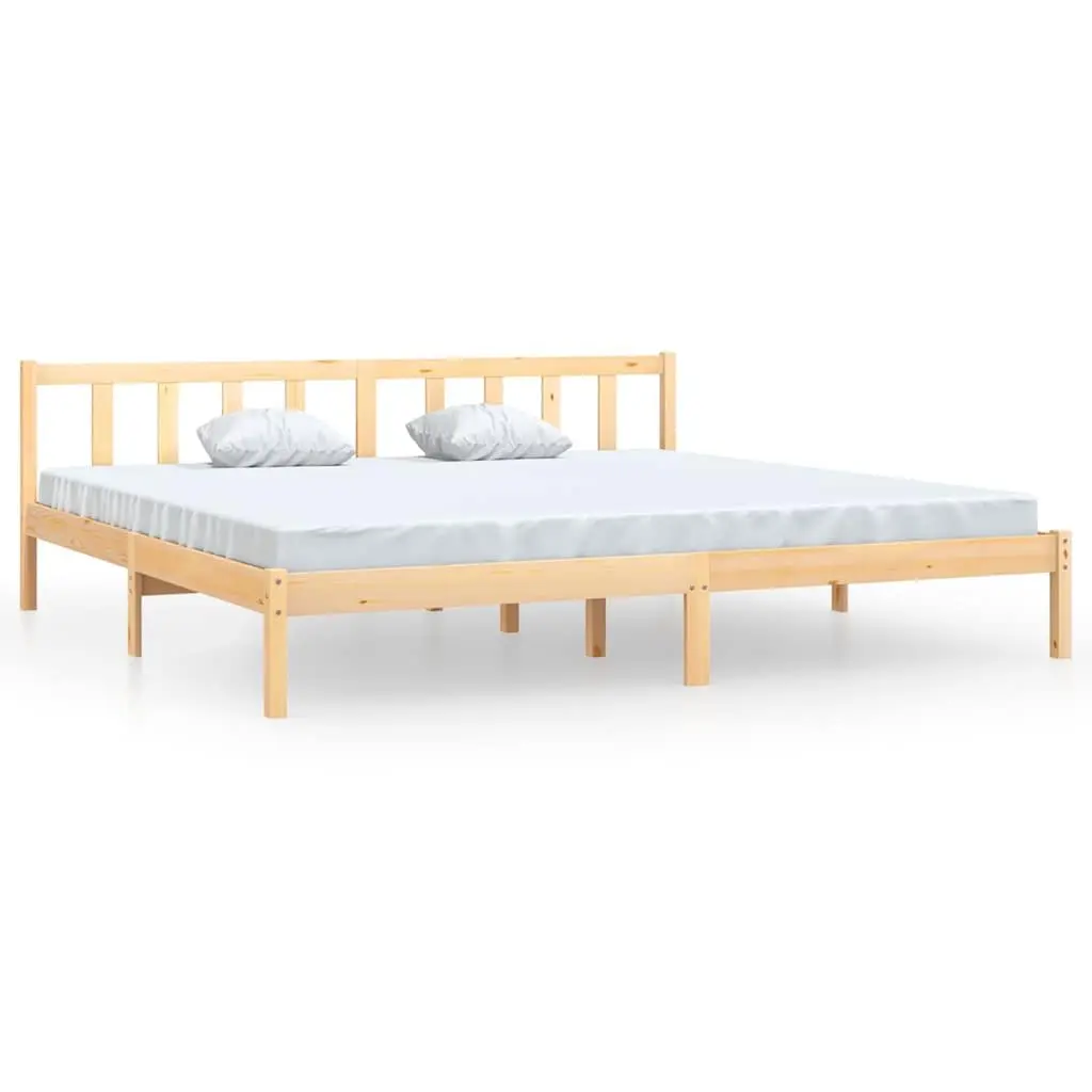 Solid Wood Bed Frame King Size Brown 183x203cm