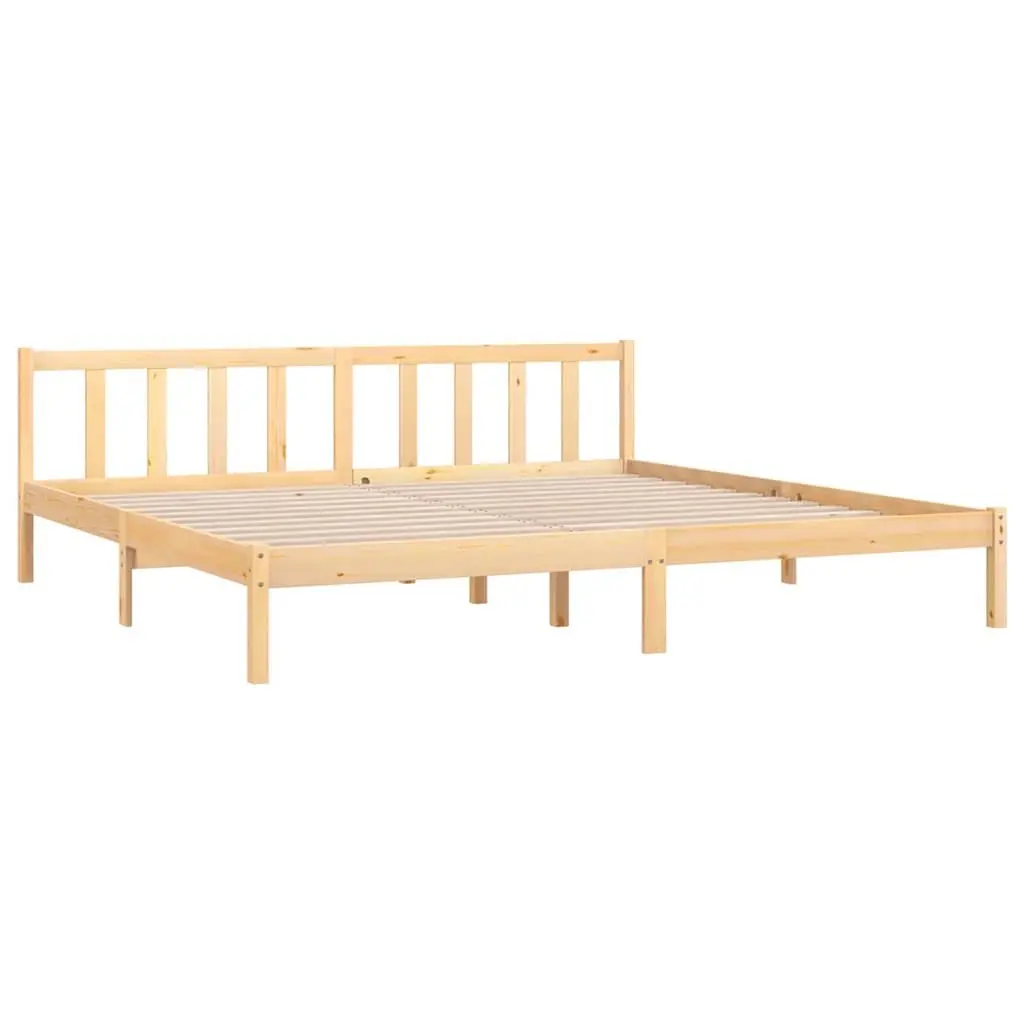 Solid Wood Bed Frame King Size Brown 183x203cm